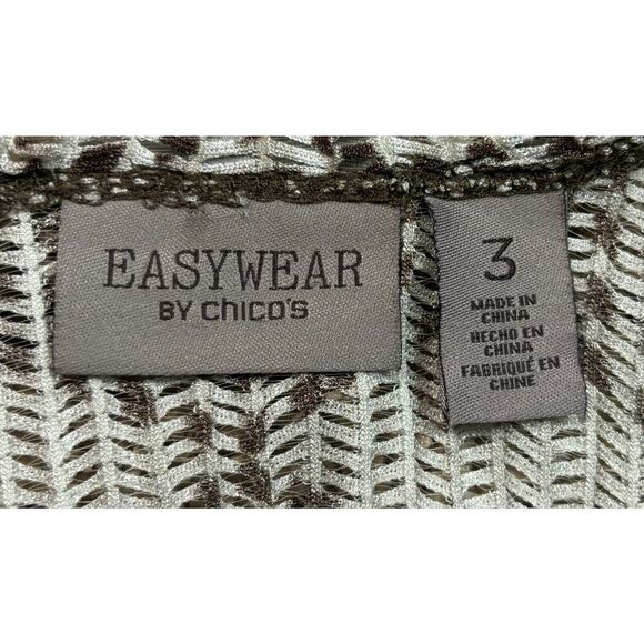Chicos Cardigan Size XL Sweater Vest Duster Waterfall Brown Boho Long Abstract - Picture 8 of 12